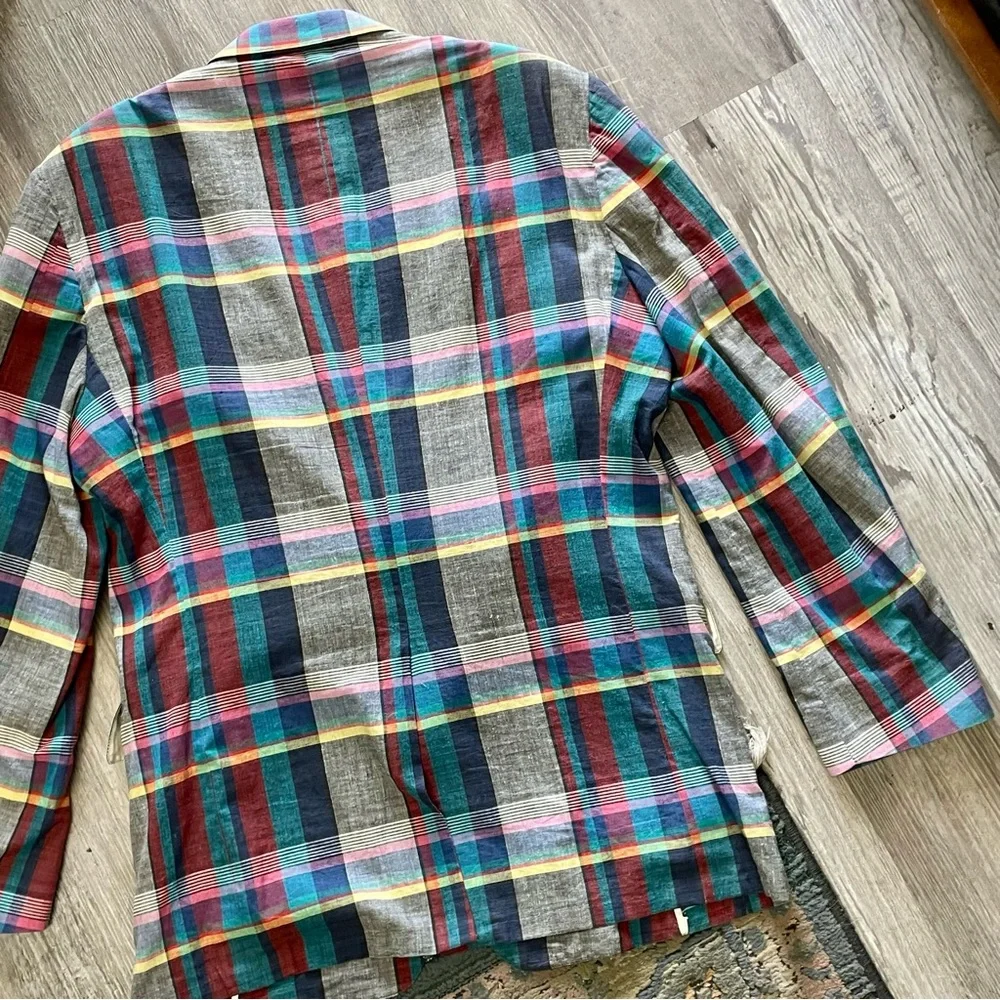 Vintage Tyson’s Menswear Inc. Colorful Plaid Two-Button Sports Coat Blazer 44L - Picture 14 of 16